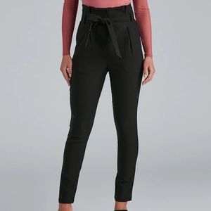 Windsor High Waist Paperbag Skinny Dress Pants